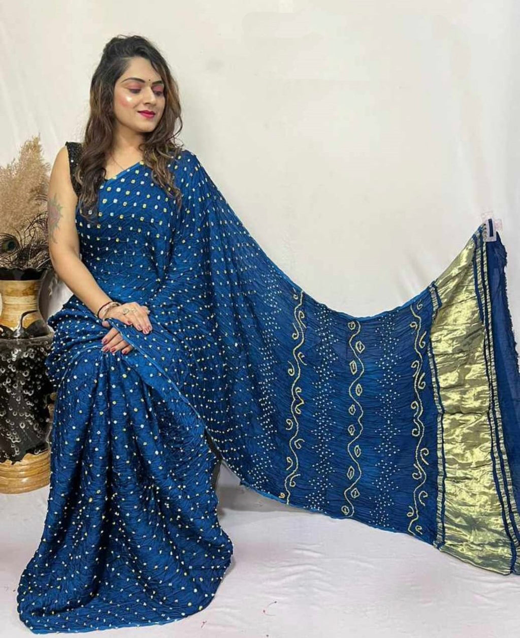 SWADESHI SOUL Bandhani Silk Saree