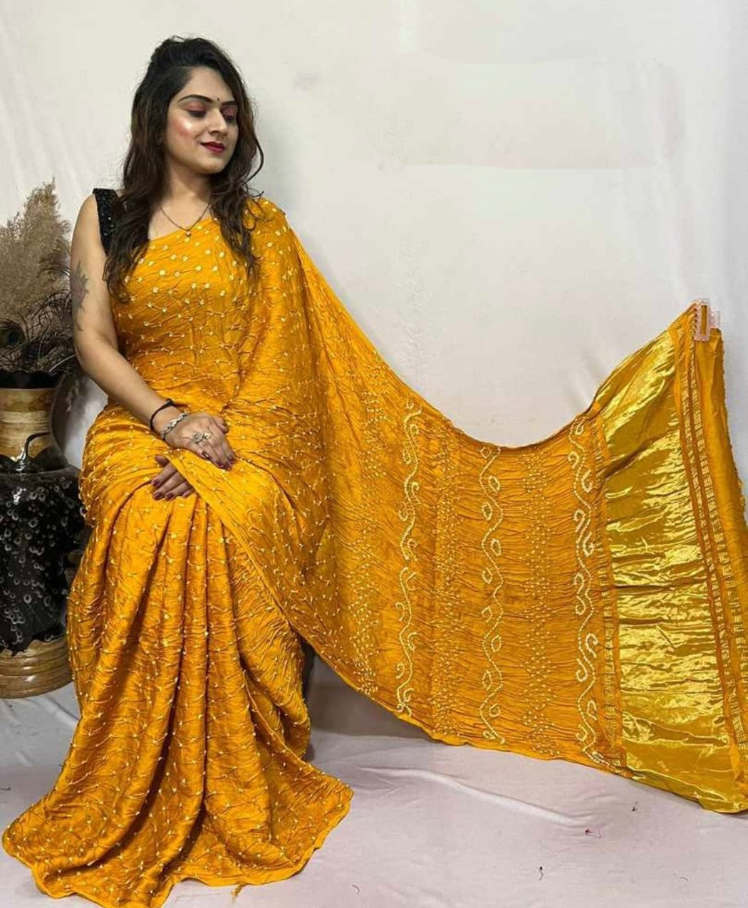 SWADESHI SOUL Bandhani Silk Saree