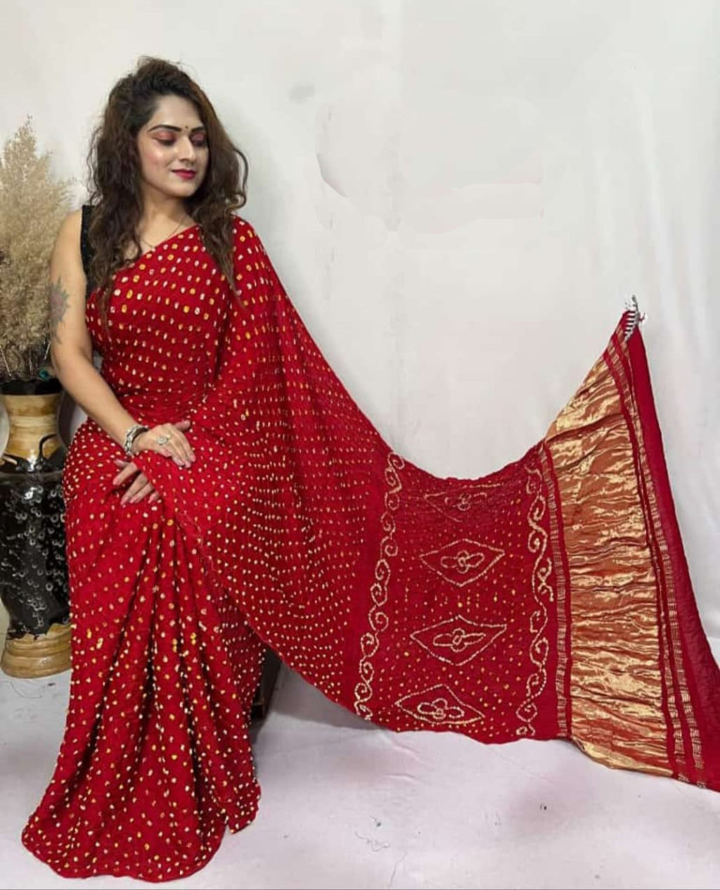 SWADESHI SOUL Bandhani Silk Saree